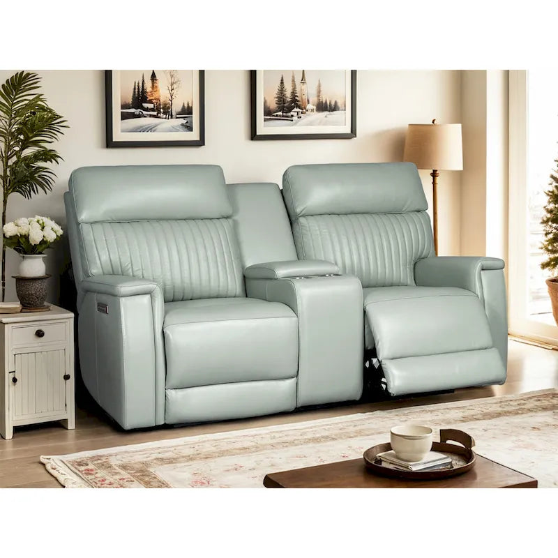 Zero Gravity Power Reclining Loveseat Leather Headrest Lumbar USB Ports