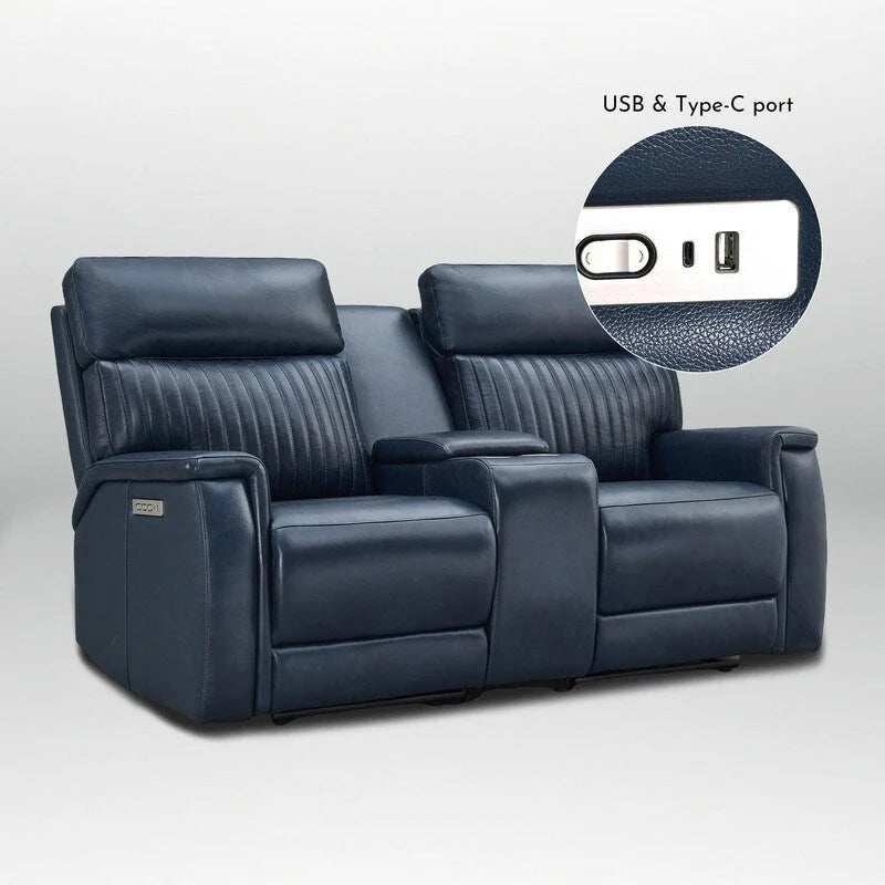 Zero Gravity Power Reclining Loveseat Leather Headrest Lumbar USB Ports