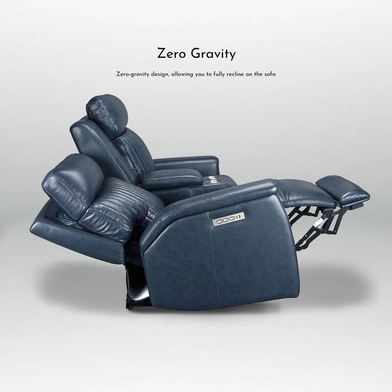 Zero Gravity Power Reclining Loveseat Leather Headrest Lumbar USB Ports