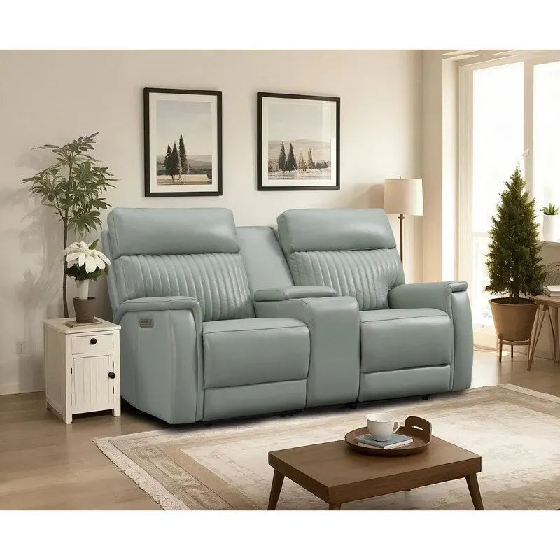 Zero Gravity Power Reclining Loveseat Leather Headrest Lumbar USB Ports