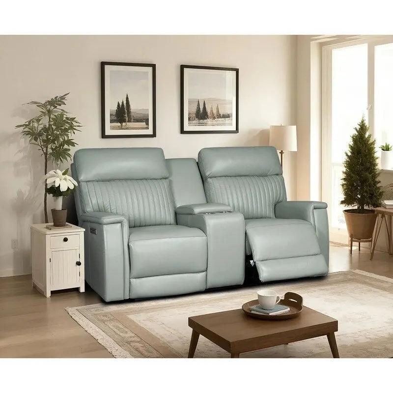 Zero Gravity Power Reclining Loveseat Leather Headrest Lumbar USB Ports