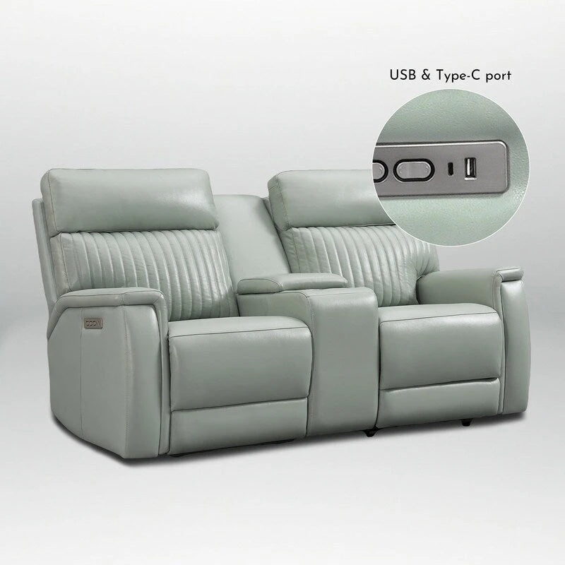 Zero Gravity Power Reclining Loveseat Leather Headrest Lumbar USB Ports
