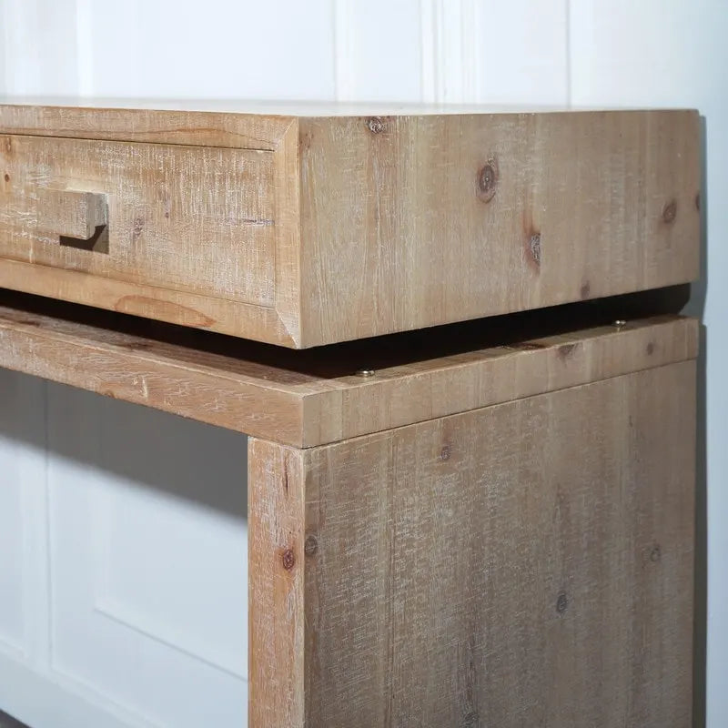 Rustic 3-Drawer Wood Console Table Distressed Finish Entryway Hallway