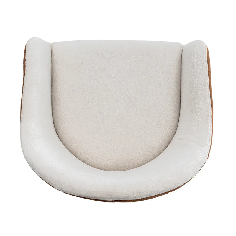 Moderner gepolsterter Tresenstuhl mit gepolsterter Sitzfläche und Metallbeinen, Beige, Braun