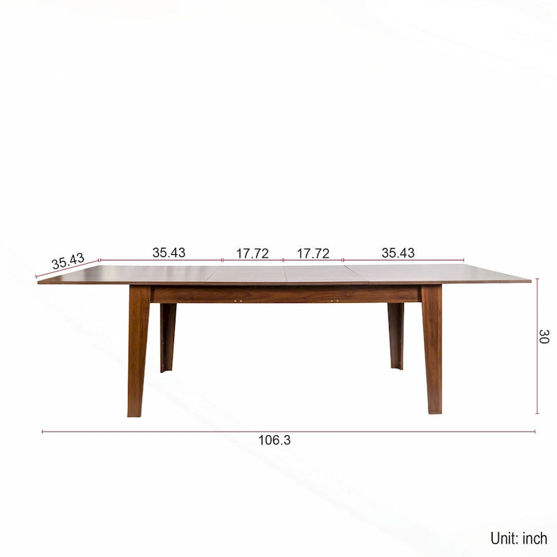 Extendable Wooden Dining Table Melamine Finish Particle Board Multi-Use