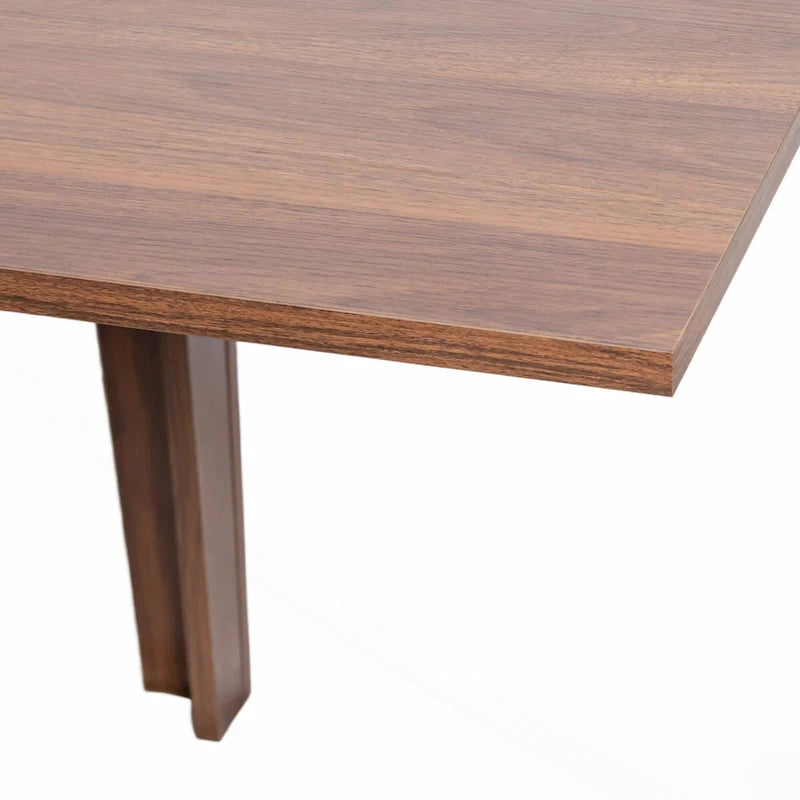 Extendable Wooden Dining Table Melamine Finish Particle Board Multi-Use