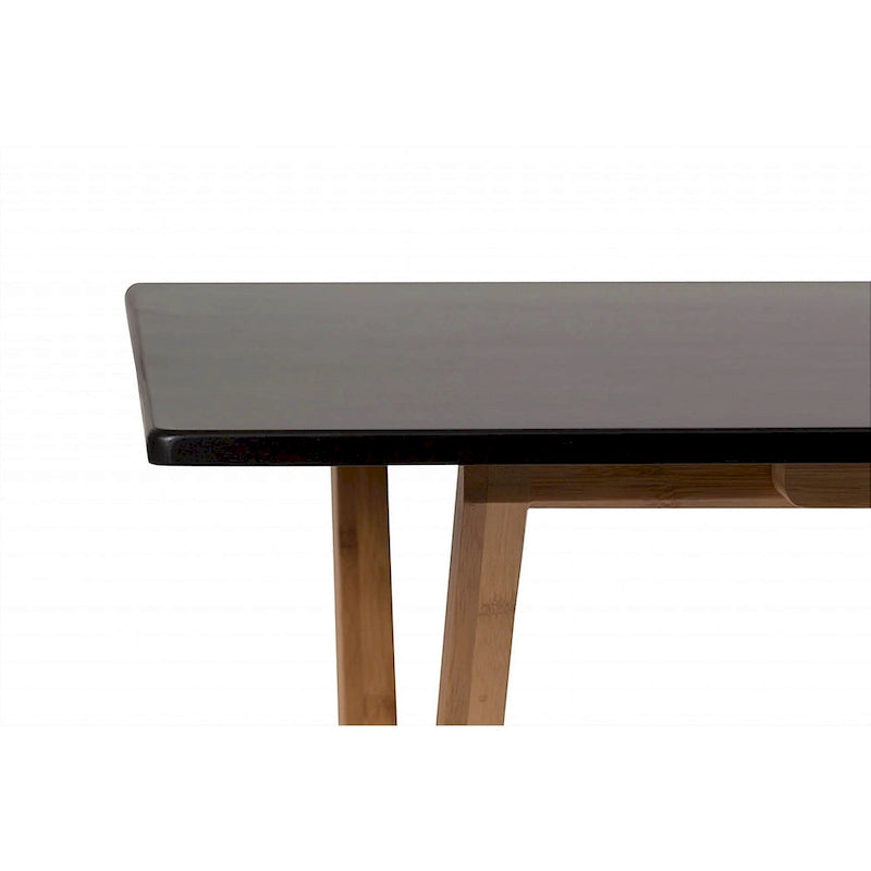 Eco-Friendly Bamboo Folding Desk Rounded Edges Locking Mechanism Small Space