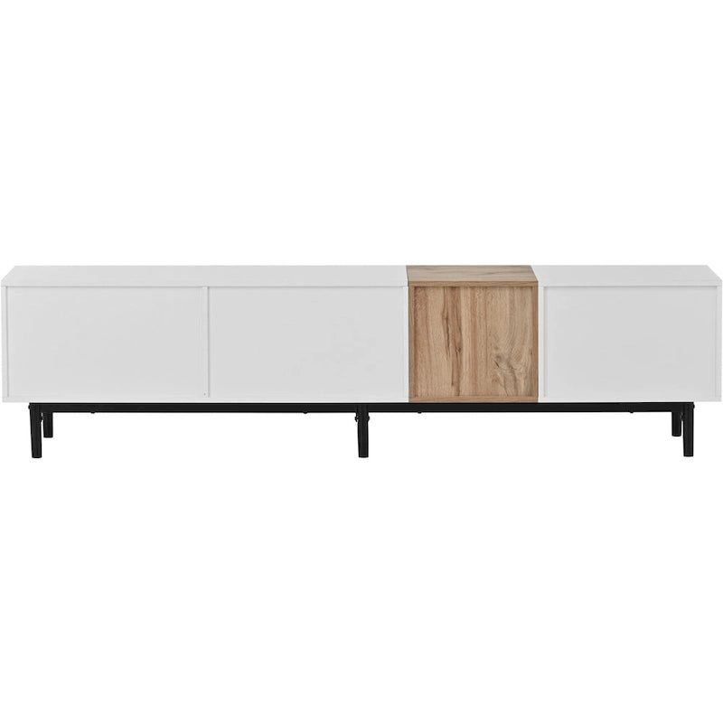 TV-Schrank mit 76 Zoll Breite, Klapptüren, großem Stauraum aus MDF, für Fernseher bis 80 Zoll