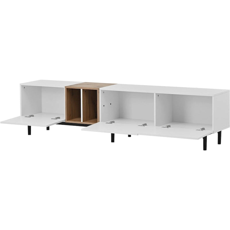TV-Schrank mit 76 Zoll Breite, Klapptüren, großem Stauraum aus MDF, für Fernseher bis 80 Zoll