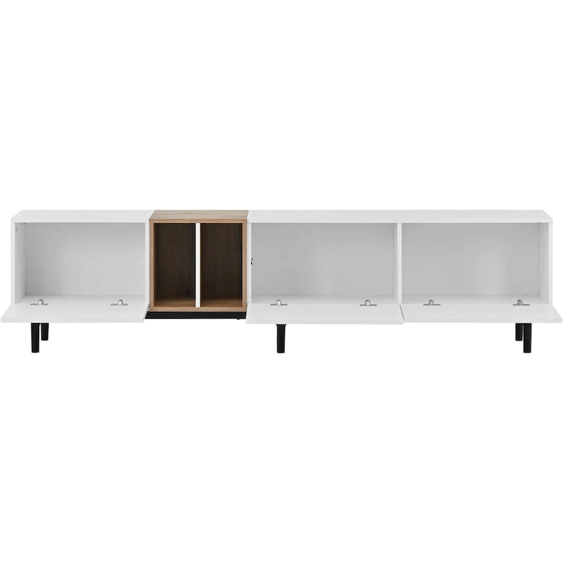 TV-Schrank mit 76 Zoll Breite, Klapptüren, großem Stauraum aus MDF, für Fernseher bis 80 Zoll