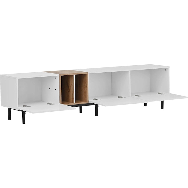 TV-Schrank mit 76 Zoll Breite, Klapptüren, großem Stauraum aus MDF, für Fernseher bis 80 Zoll