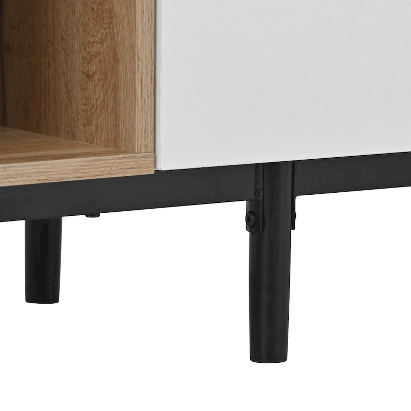 TV-Schrank mit 76 Zoll Breite, Klapptüren, großem Stauraum aus MDF, für Fernseher bis 80 Zoll