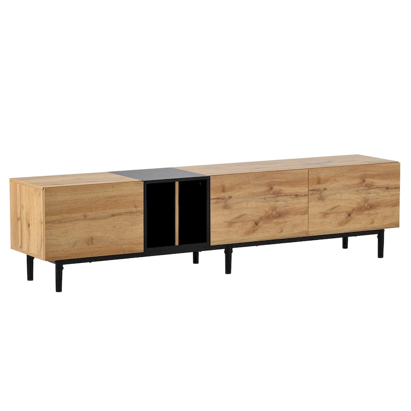 TV-Schrank mit 76 Zoll Breite, Klapptüren, großem Stauraum aus MDF, für Fernseher bis 80 Zoll