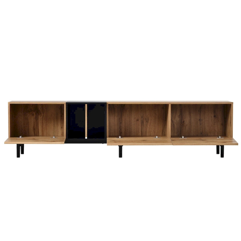TV-Schrank mit 76 Zoll Breite, Klapptüren, großem Stauraum aus MDF, für Fernseher bis 80 Zoll