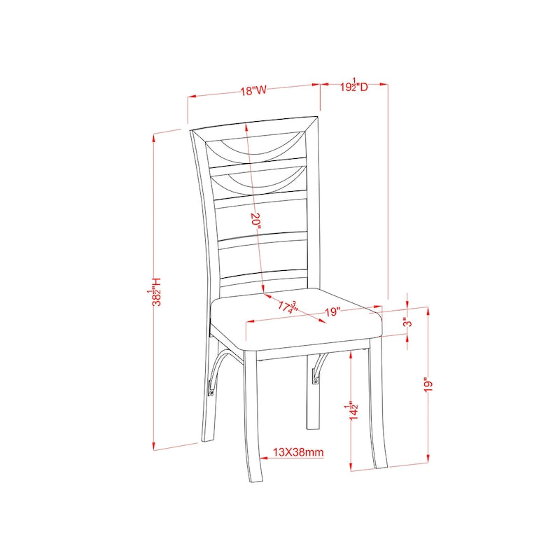 Modern Ladder-Back Dining Chair Silver Powder-Coated Metal Black Microfiber