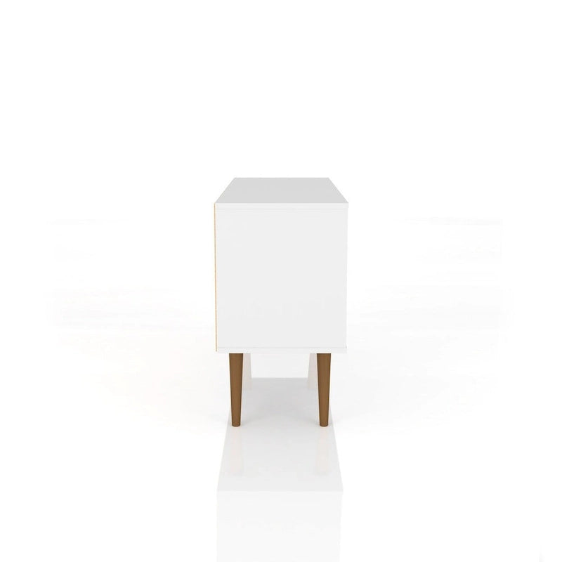Retro Splayed Leg 2-Shelf TV Stand Media Console Cabinet