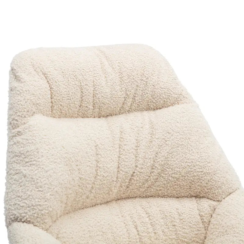 Tufted Boucle Upholstered High-Back Padded Indoor Rocking Chair
