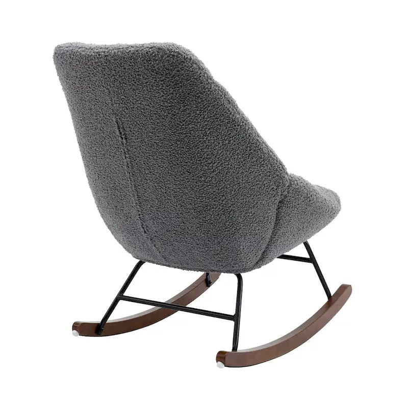 Tufted Boucle Upholstered High-Back Padded Indoor Rocking Chair