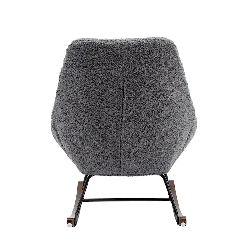 Tufted Boucle Upholstered High-Back Padded Indoor Rocking Chair