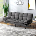 Umwandelbares Futon-Sofa mit Memory-Foam-Matratze, verstellbaren Armlehnen und Rückenlehne, Tragfähigkeit 600 lb