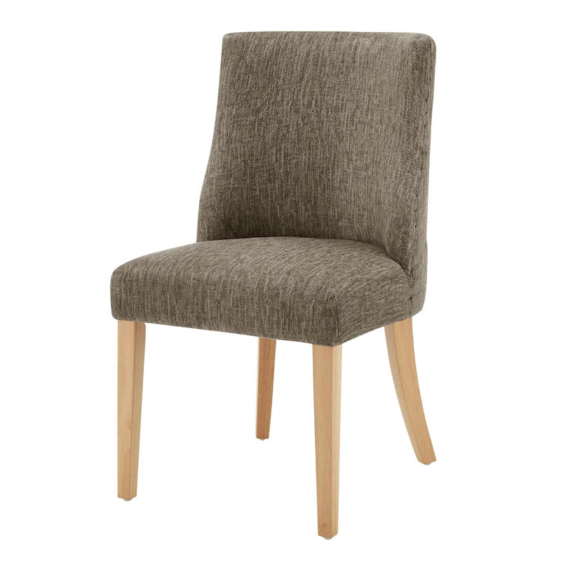 Parsons Style Fabric Dining Chair Splayed Legs Curved Back Fully Assembled