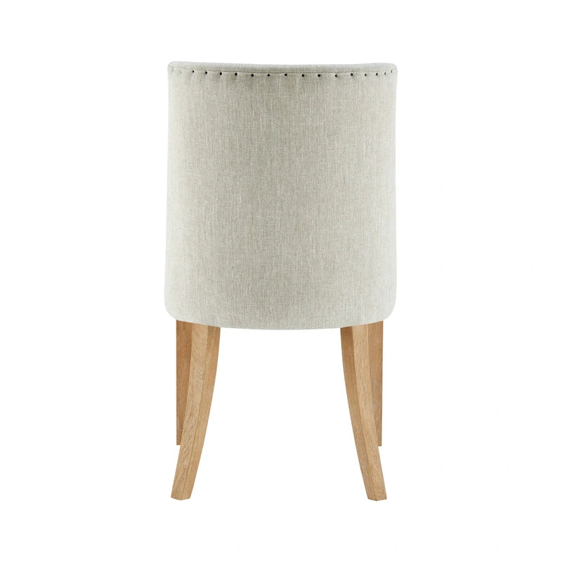 Sedia da pranzo in tessuto stile Parsons, gambe svasate, schienale curvo, completamente assemblata