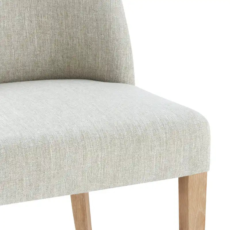 Sedia da pranzo in tessuto stile Parsons, gambe svasate, schienale curvo, completamente assemblata