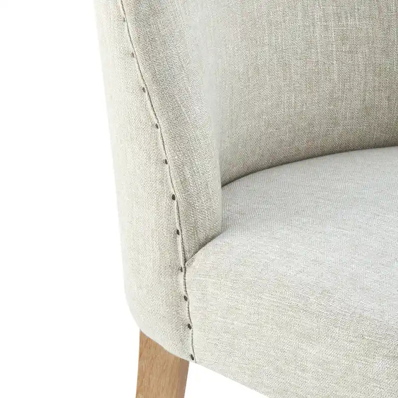 Sedia da pranzo in tessuto stile Parsons, gambe svasate, schienale curvo, completamente assemblata