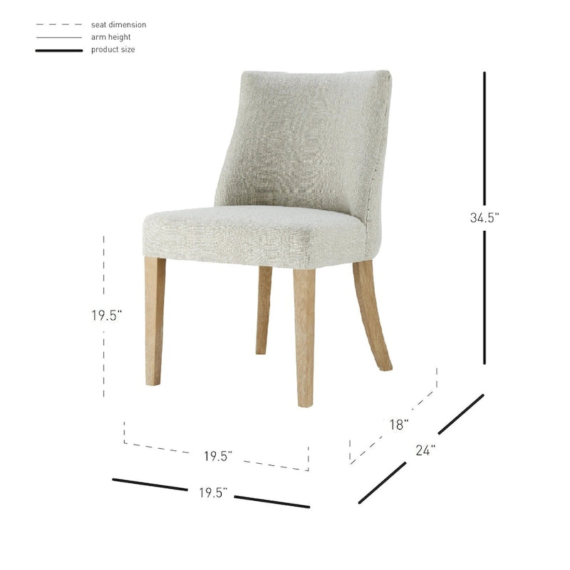 Sedia da pranzo in tessuto stile Parsons, gambe svasate, schienale curvo, completamente assemblata