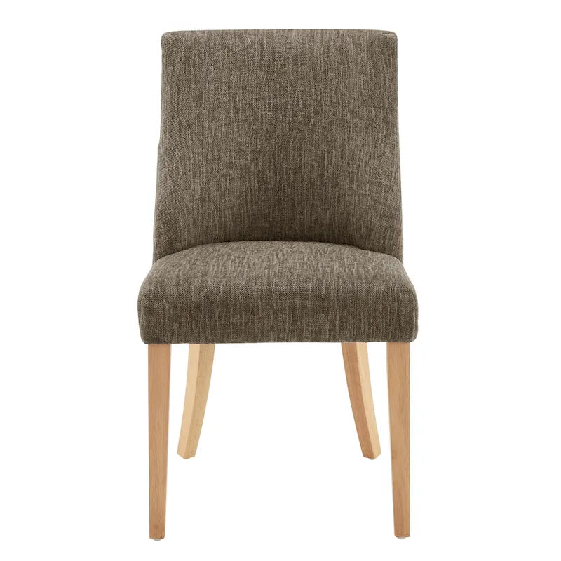 Sedia da pranzo in tessuto stile Parsons, gambe svasate, schienale curvo, completamente assemblata