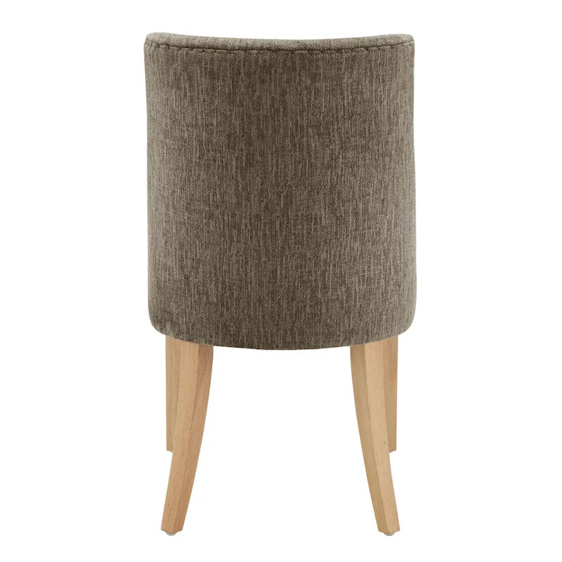 Sedia da pranzo in tessuto stile Parsons, gambe svasate, schienale curvo, completamente assemblata