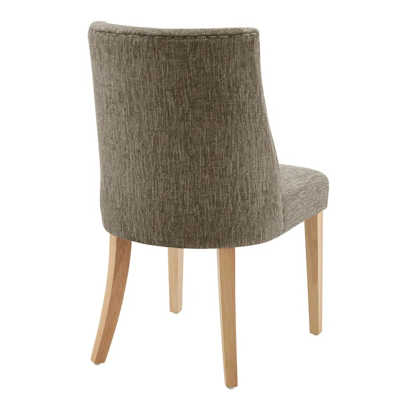 Sedia da pranzo in tessuto stile Parsons, gambe svasate, schienale curvo, completamente assemblata