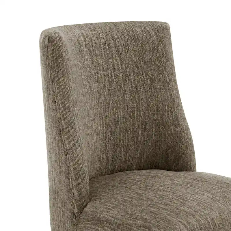 Sedia da pranzo in tessuto stile Parsons, gambe svasate, schienale curvo, completamente assemblata