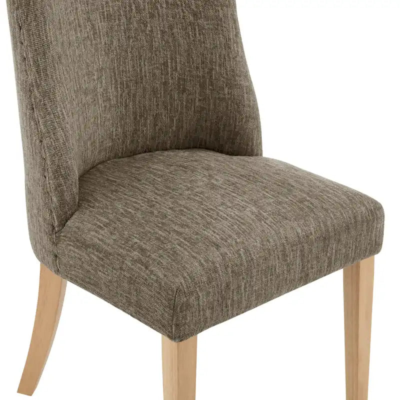 Sedia da pranzo in tessuto stile Parsons, gambe svasate, schienale curvo, completamente assemblata