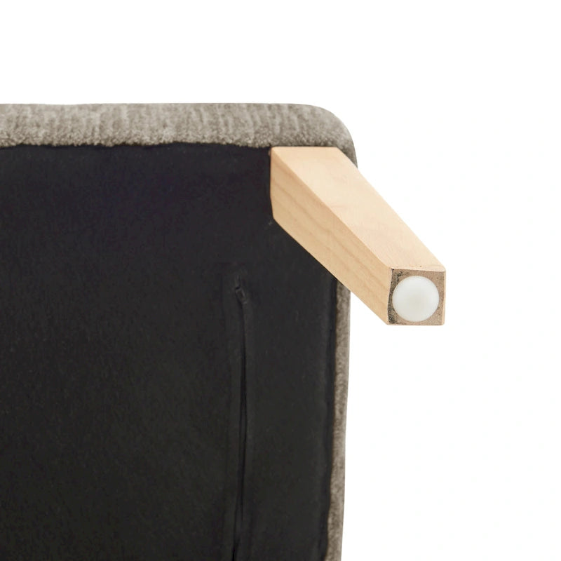 Sedia da pranzo in tessuto stile Parsons, gambe svasate, schienale curvo, completamente assemblata