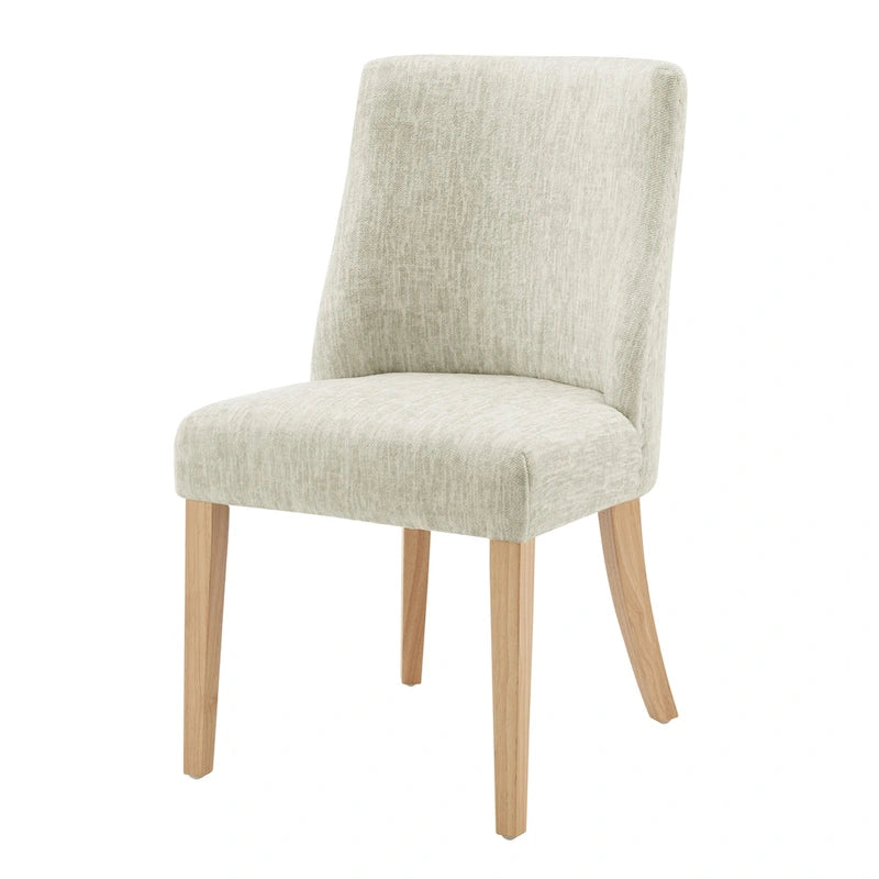 Sedia da pranzo in tessuto stile Parsons, gambe svasate, schienale curvo, completamente assemblata
