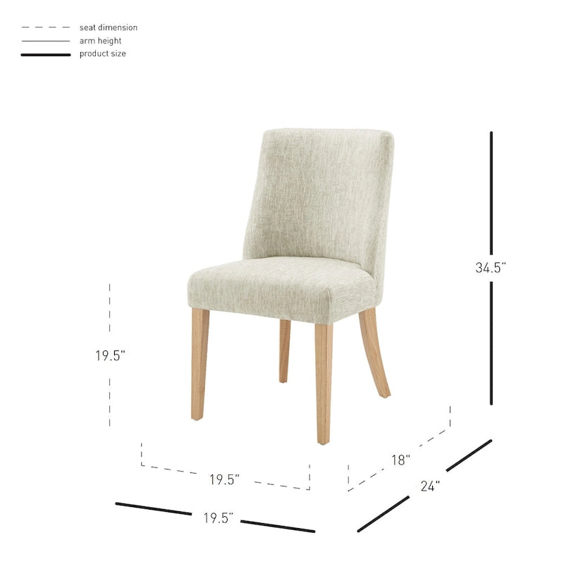 Sedia da pranzo in tessuto stile Parsons, gambe svasate, schienale curvo, completamente assemblata