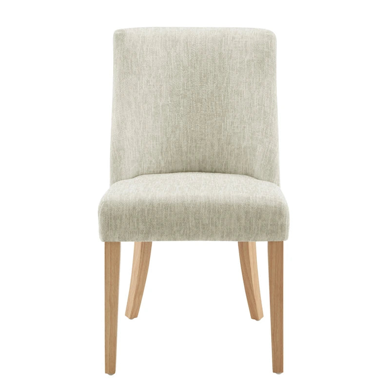 Sedia da pranzo in tessuto stile Parsons, gambe svasate, schienale curvo, completamente assemblata