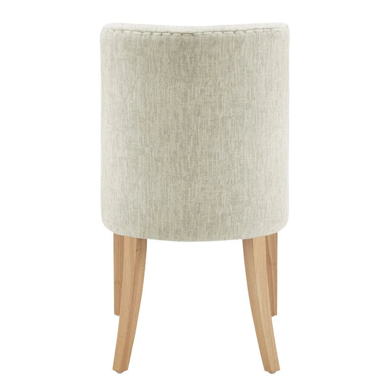 Sedia da pranzo in tessuto stile Parsons, gambe svasate, schienale curvo, completamente assemblata