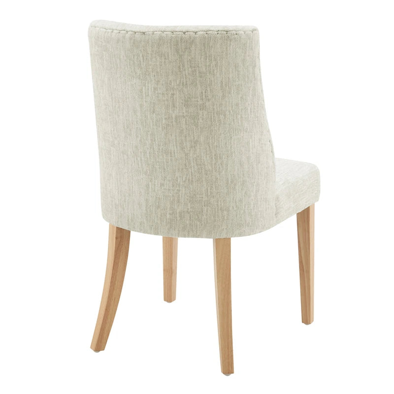 Sedia da pranzo in tessuto stile Parsons, gambe svasate, schienale curvo, completamente assemblata