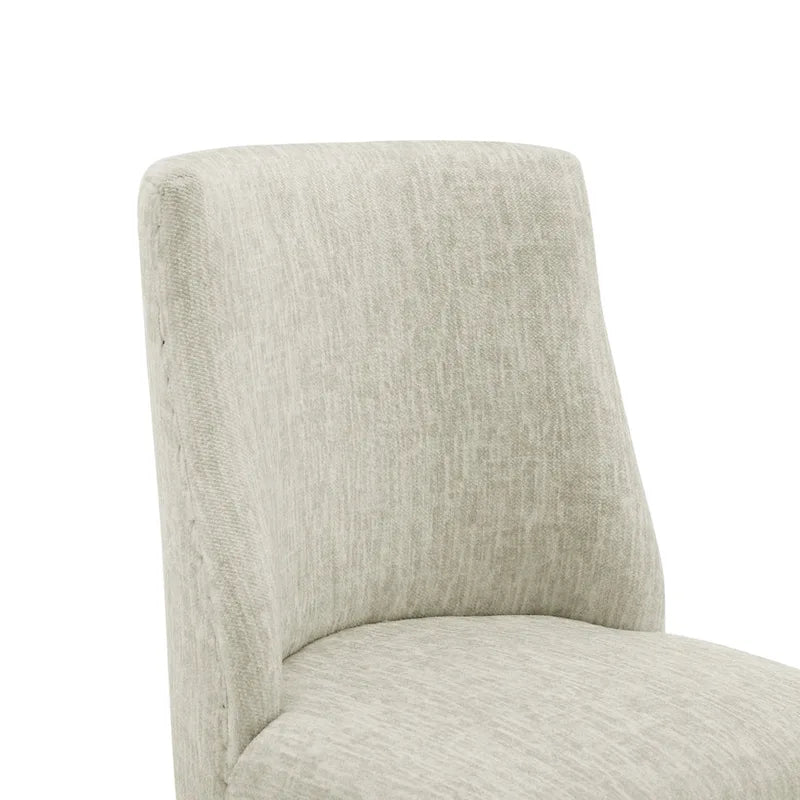 Sedia da pranzo in tessuto stile Parsons, gambe svasate, schienale curvo, completamente assemblata