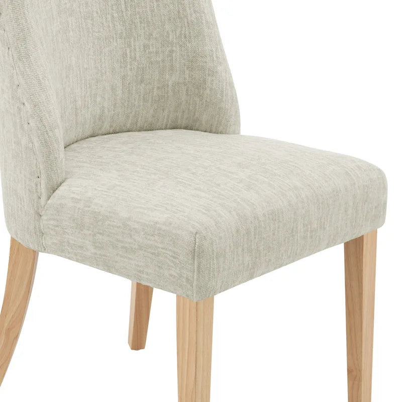 Sedia da pranzo in tessuto stile Parsons, gambe svasate, schienale curvo, completamente assemblata