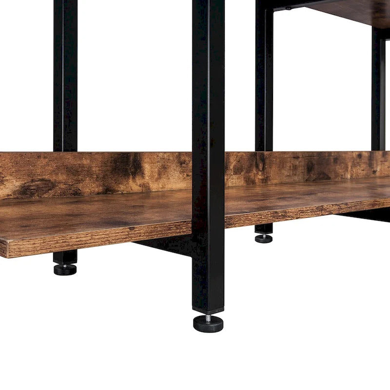 5-Tier Industrial Open Bookshelf MDF Board Steel Frame Multi-Color