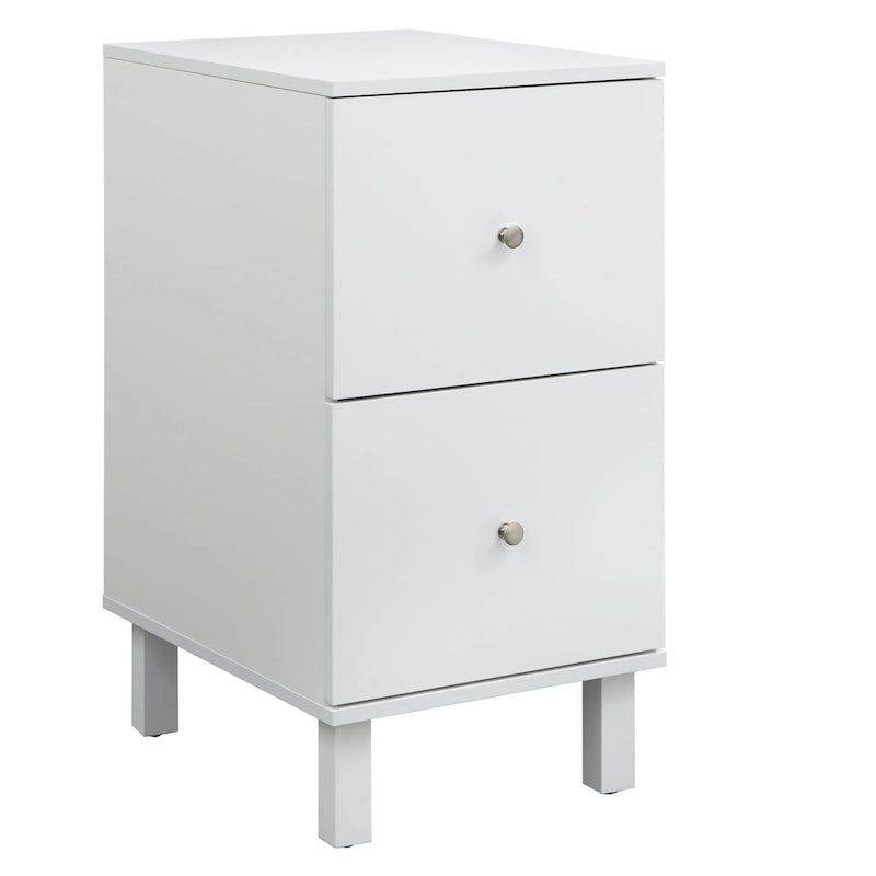 Modern Farmhouse 2-Drawer Letter-Size Filing Cabinet Solid Wood White
