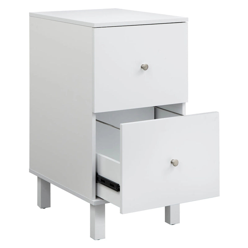 Modern Farmhouse 2-Drawer Letter-Size Filing Cabinet Solid Wood White