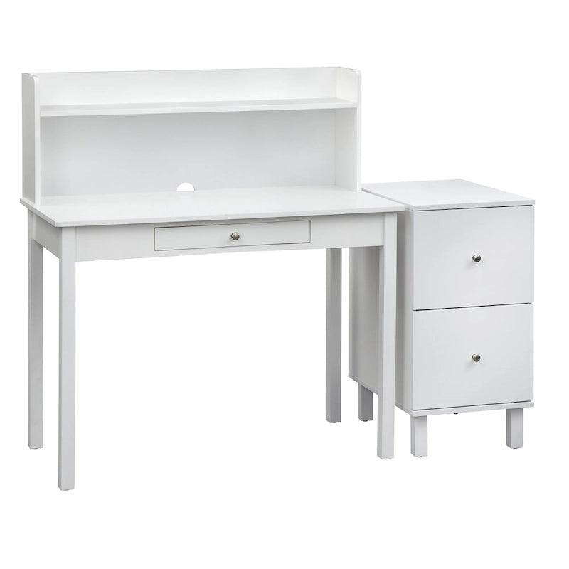 Modern Farmhouse 2-Drawer Letter-Size Filing Cabinet Solid Wood White