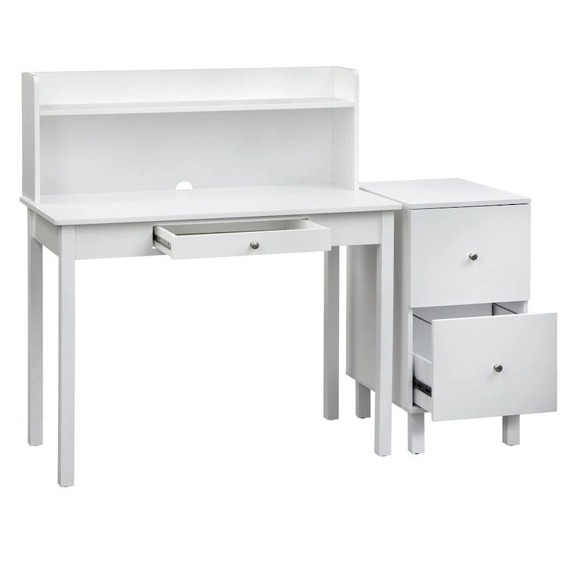 Modern Farmhouse 2-Drawer Letter-Size Filing Cabinet Solid Wood White