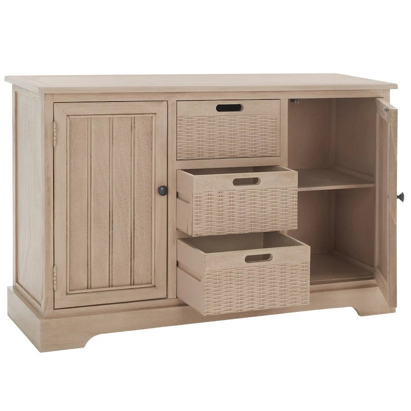 Farmhouse Console Table 2 Drawers 3 Removable Baskets Entryway Hallway