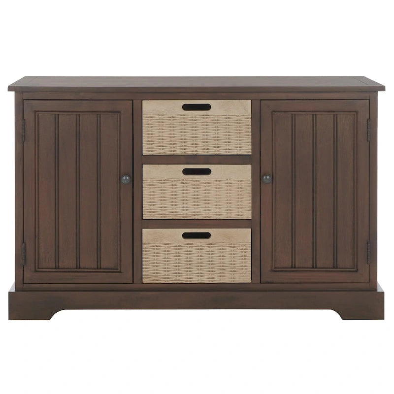 Farmhouse Console Table 2 Drawers 3 Removable Baskets Entryway Hallway
