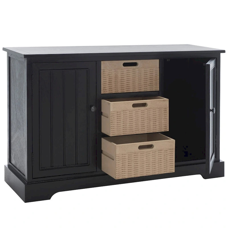 Farmhouse Console Table 2 Drawers 3 Removable Baskets Entryway Hallway
